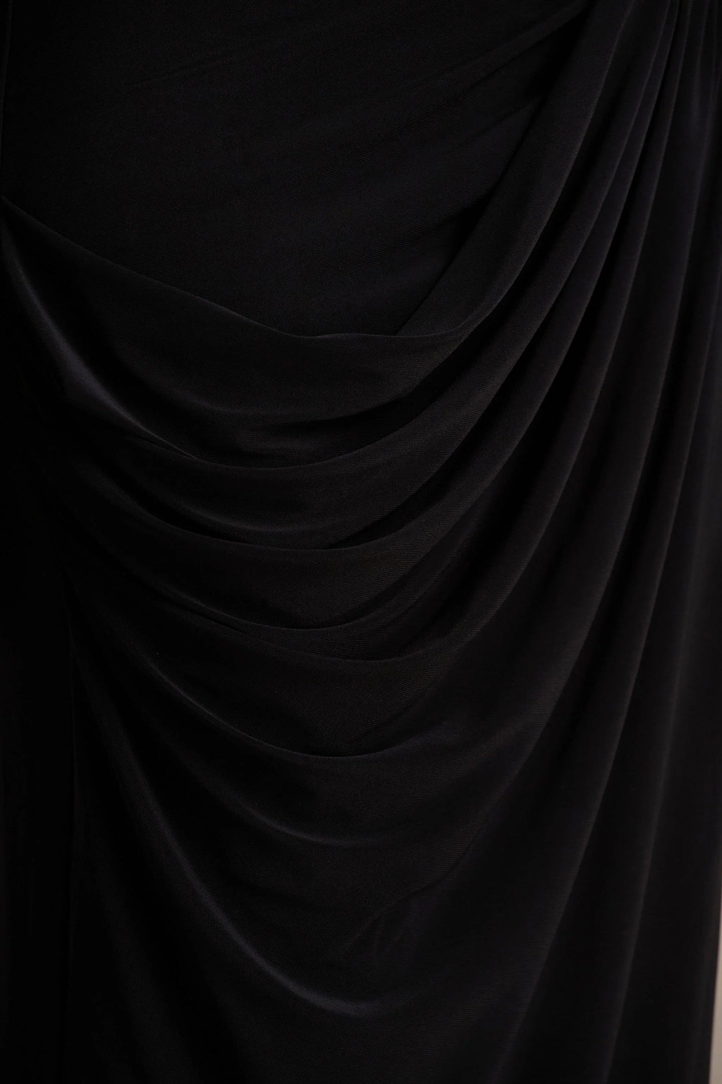 Avaline Black Wrap Maxi Skirt With Ruched Detailing