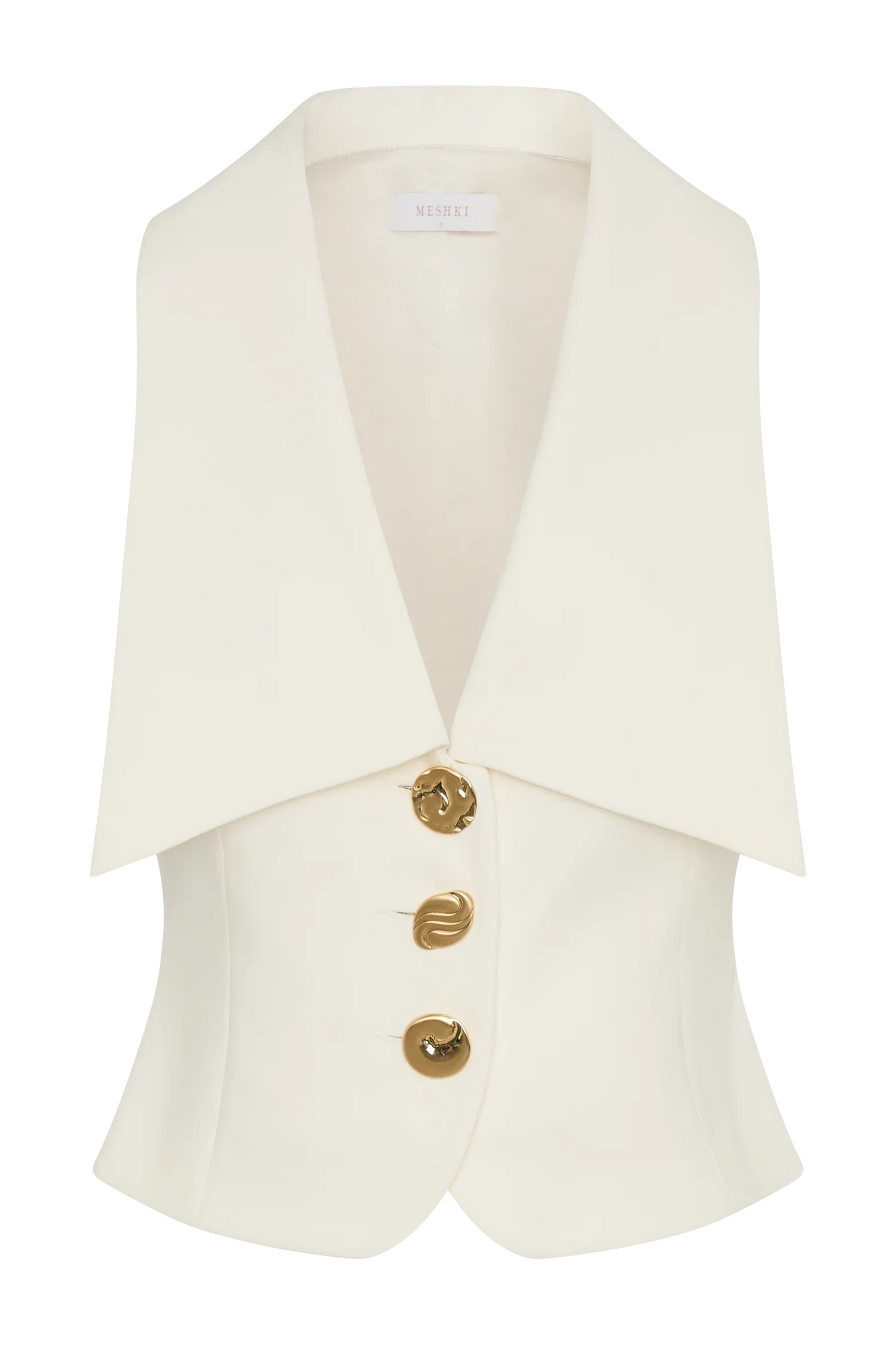 Alix Mixed Button Vest Ivory