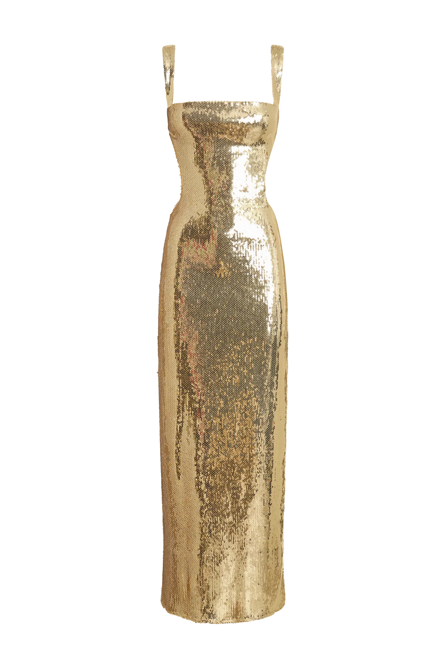 Adoria Sequin Cut Out Maxi Dress Gold
