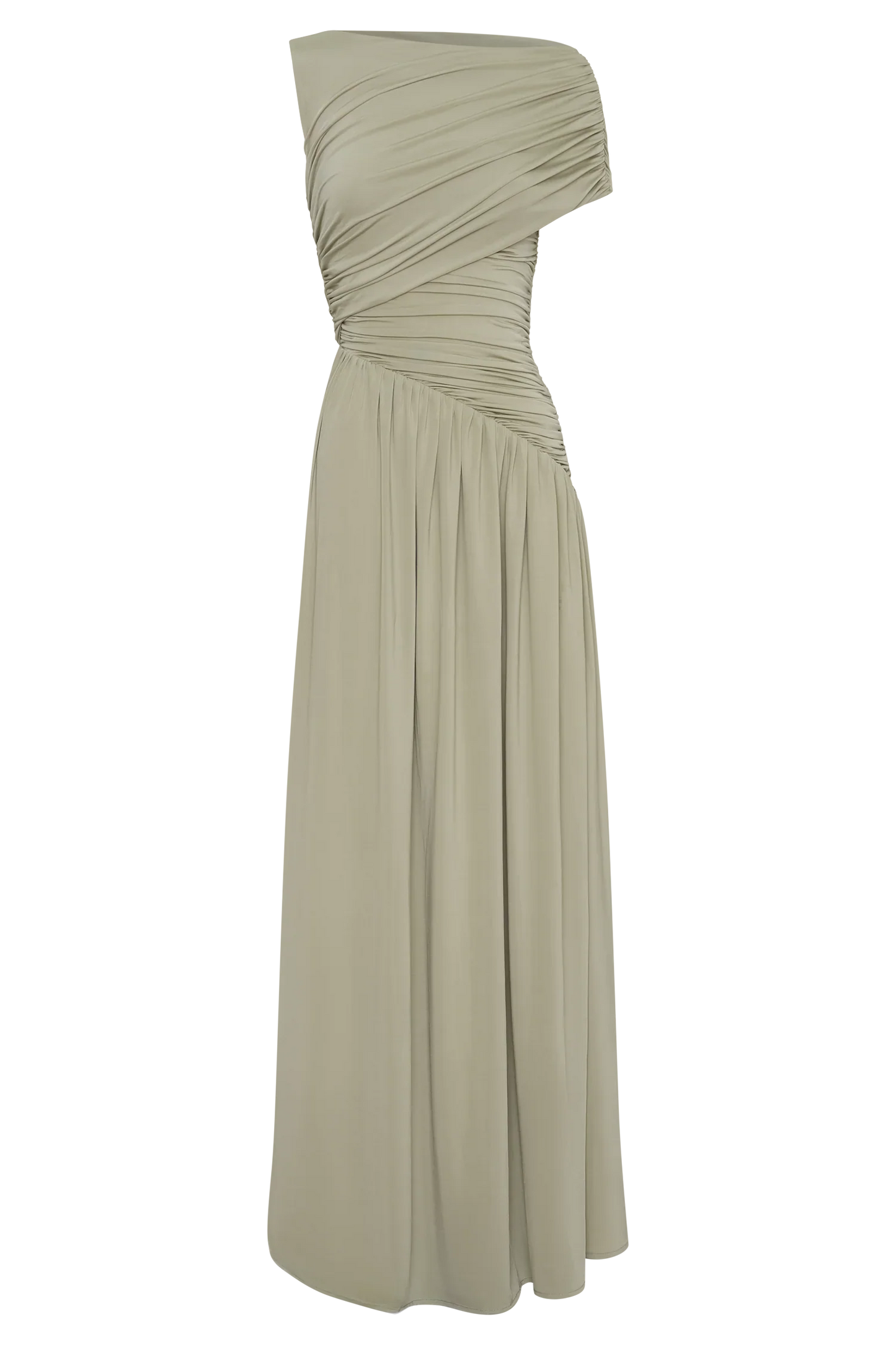 Ayeshya Slinky Asymmetric Maxi Dress Sage