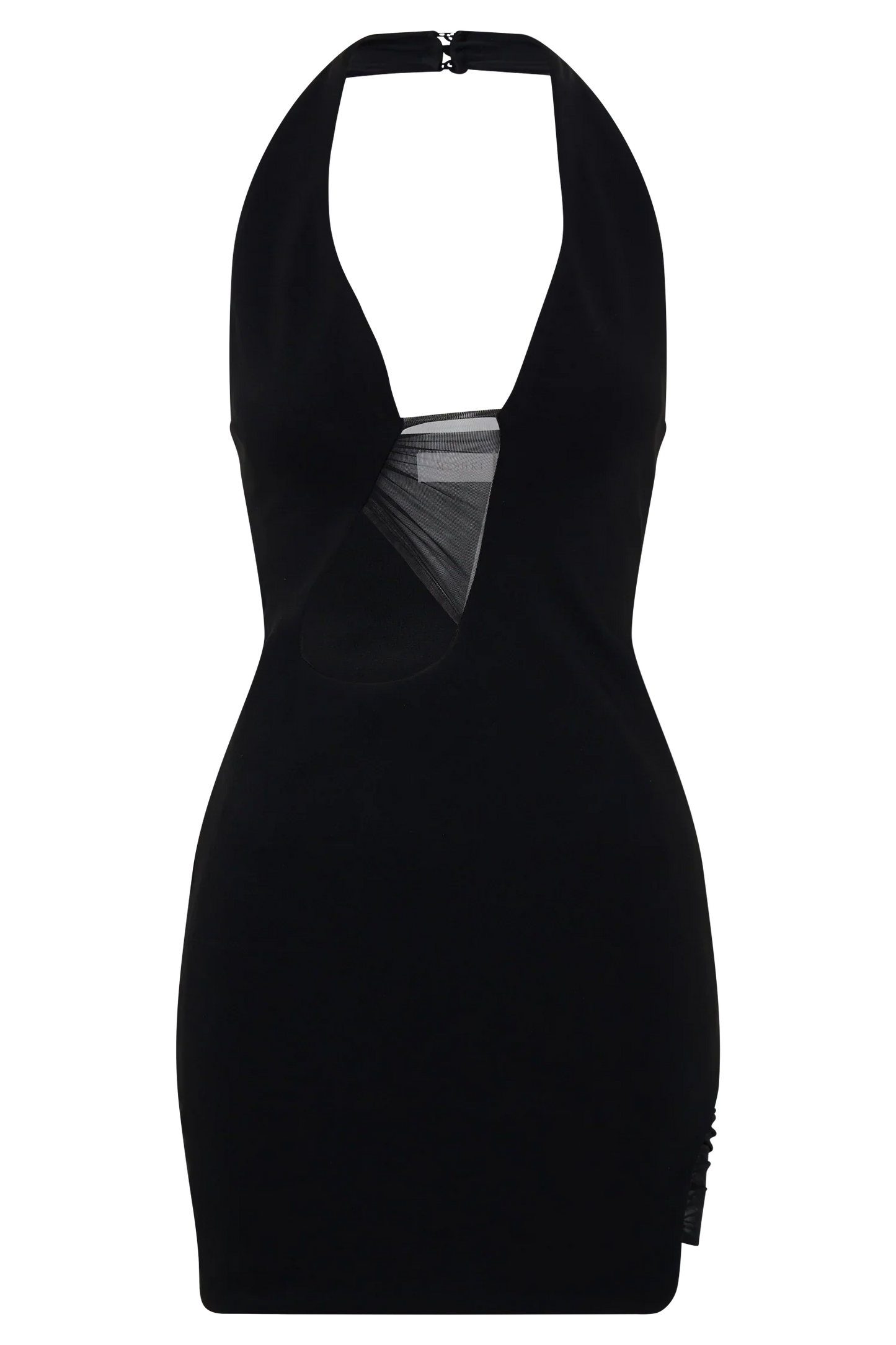 Aubree Crepe And Mesh Mini Dress Black