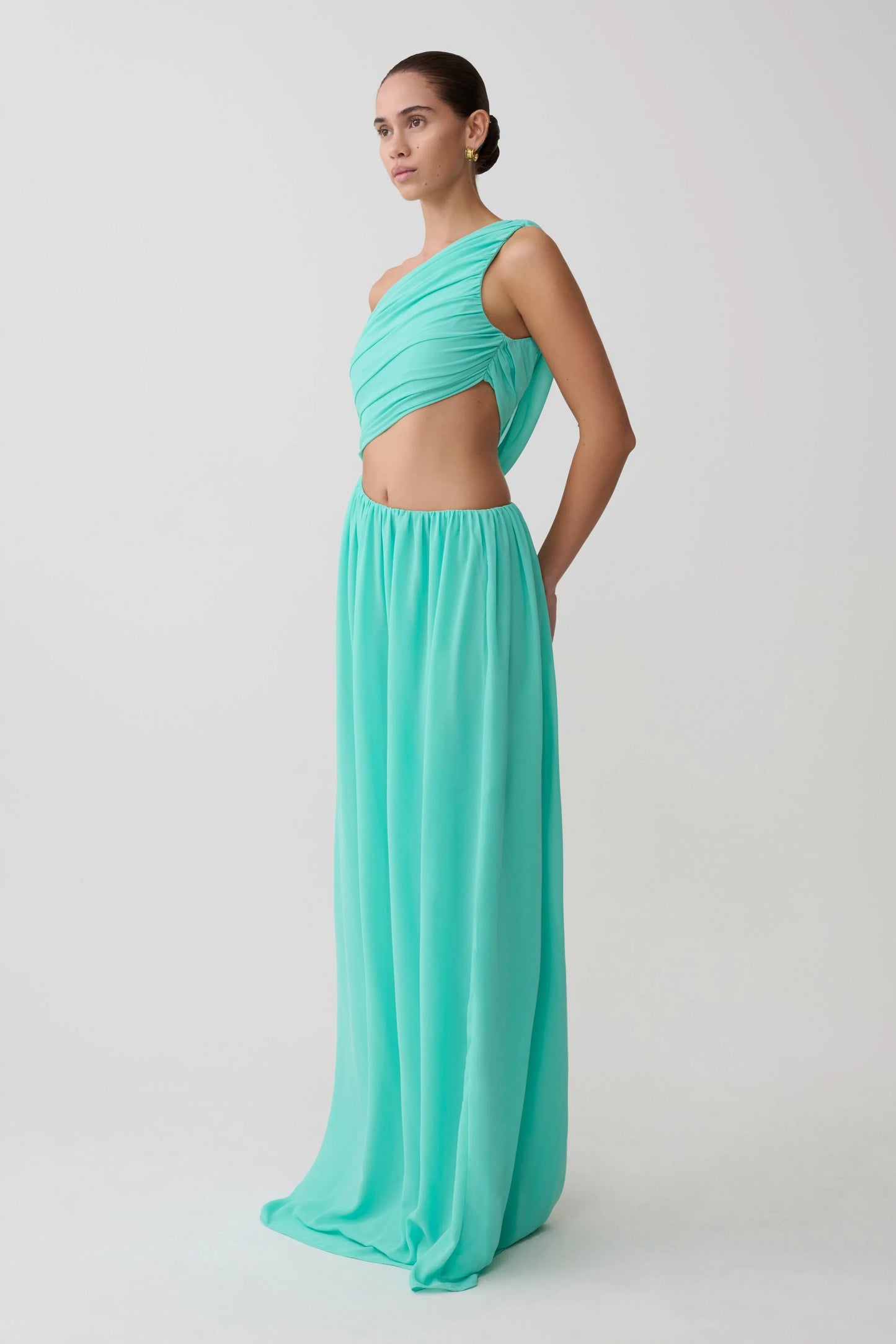 Aria Chiffon Cut Out Maxi Dress Lagoon