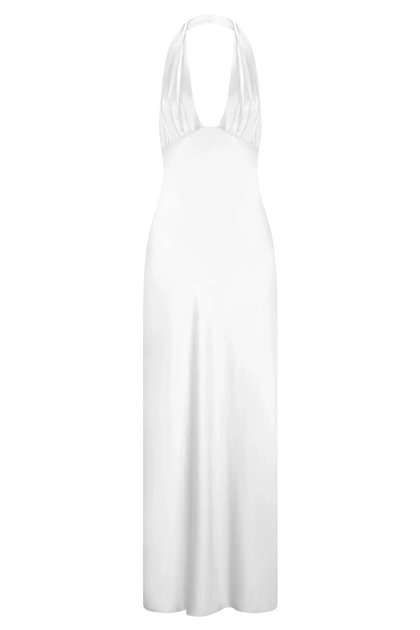 Alice Satin Halter Maxi Dress White