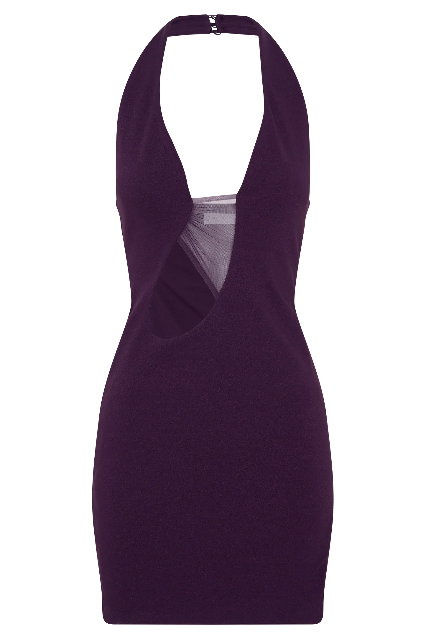 Aubree Crepe And Mesh Mini Dress Purple