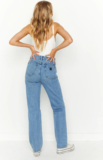 ABRAND A 94 High Straight Georgia Rip Blue Jeans