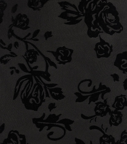 Heart Breaker Velvet Floral Pattern Halter Mini Dress