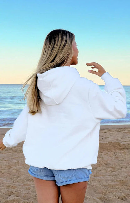 Beginning White And Red Heart Hoodie