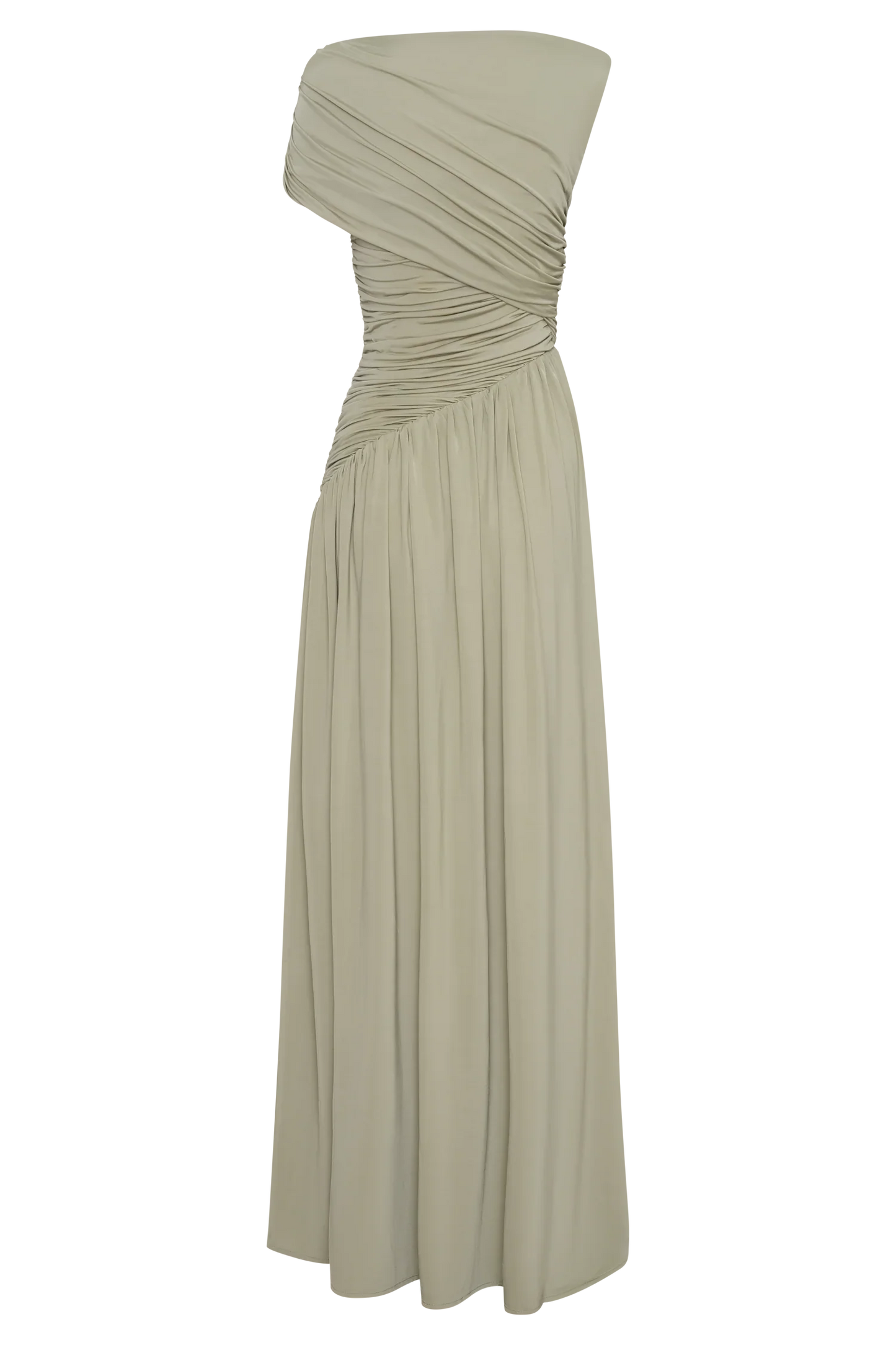 Ayeshya Slinky Asymmetric Maxi Dress Sage