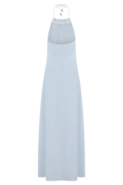 Abeda Cotton Maxi Dress With Hardware Pale Blue