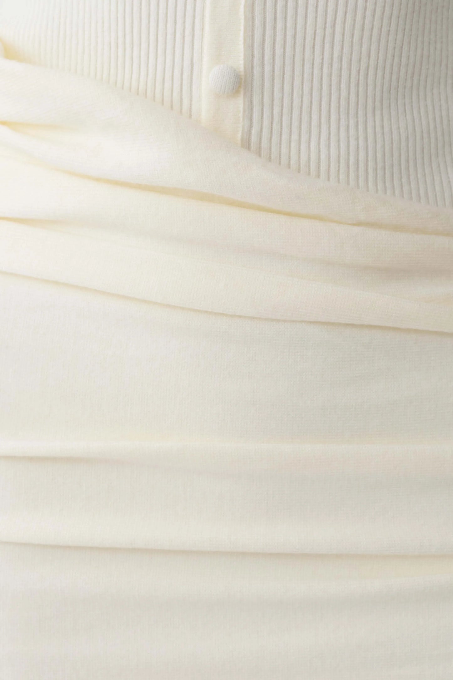 Agness Long Sleeve Button Up Knit Dress Ivory