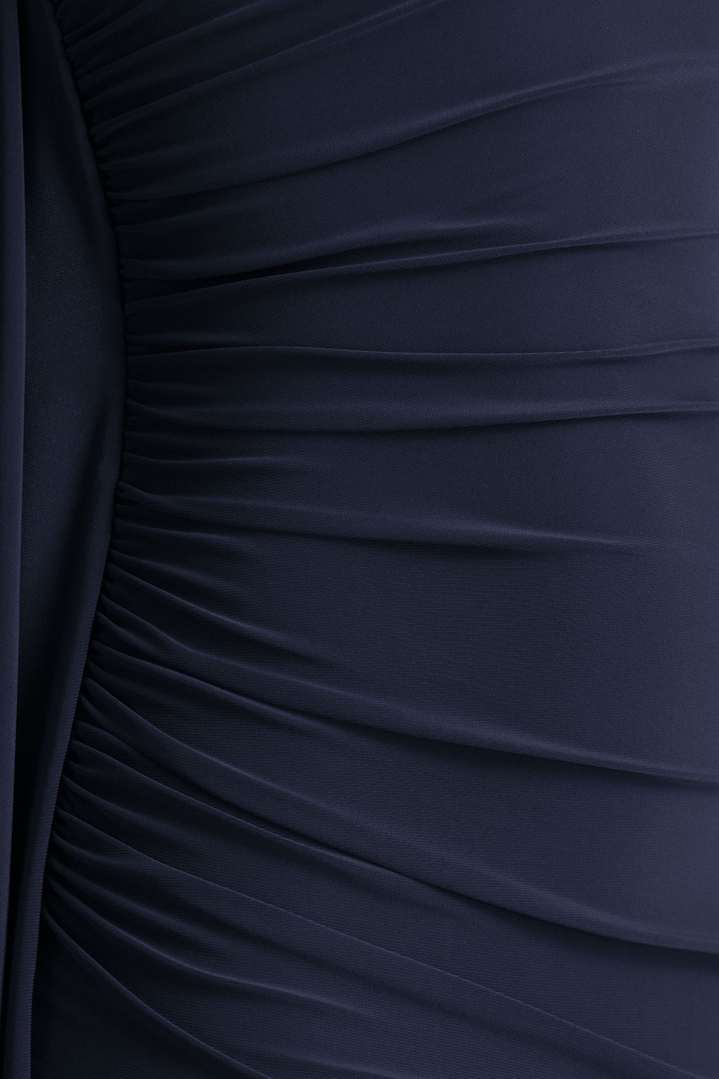Adelina Navy One Shoulder Maxi Dress With Drape