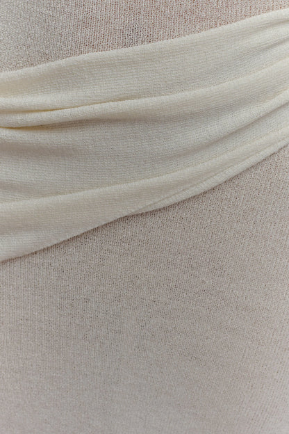 Alexius One Shoulder Knit Maxi Dress Ivory