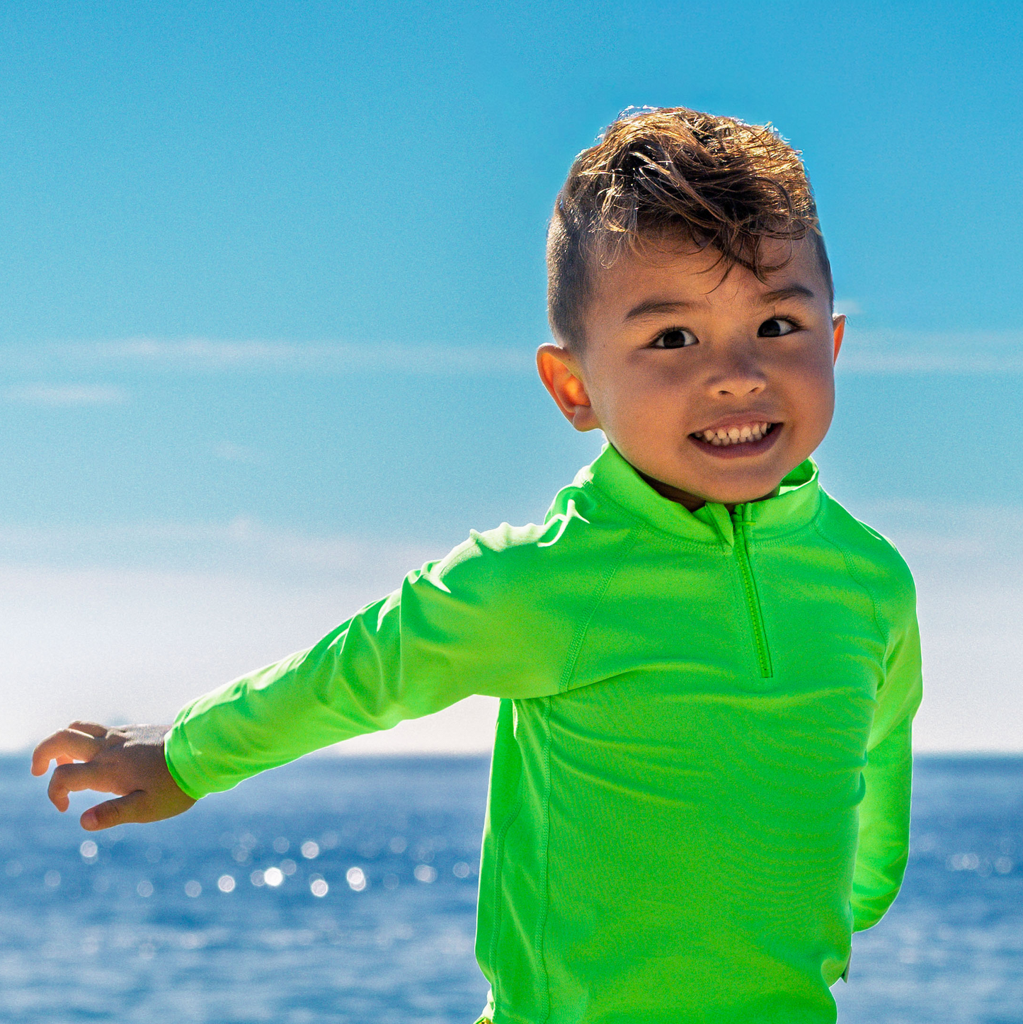 Eco Zip Long Sleeve Rashguard - Swim Safety