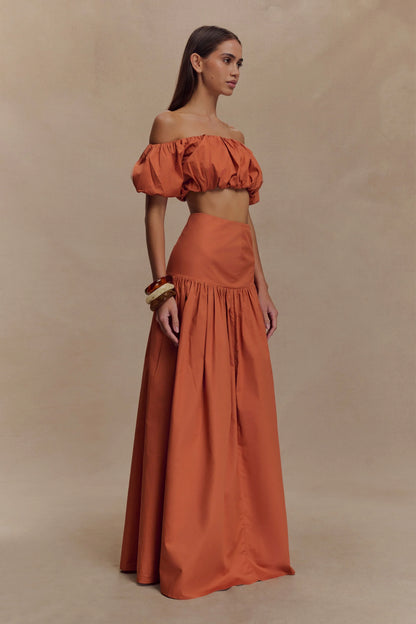 Autumn Maxi Skirt Burnt Orange