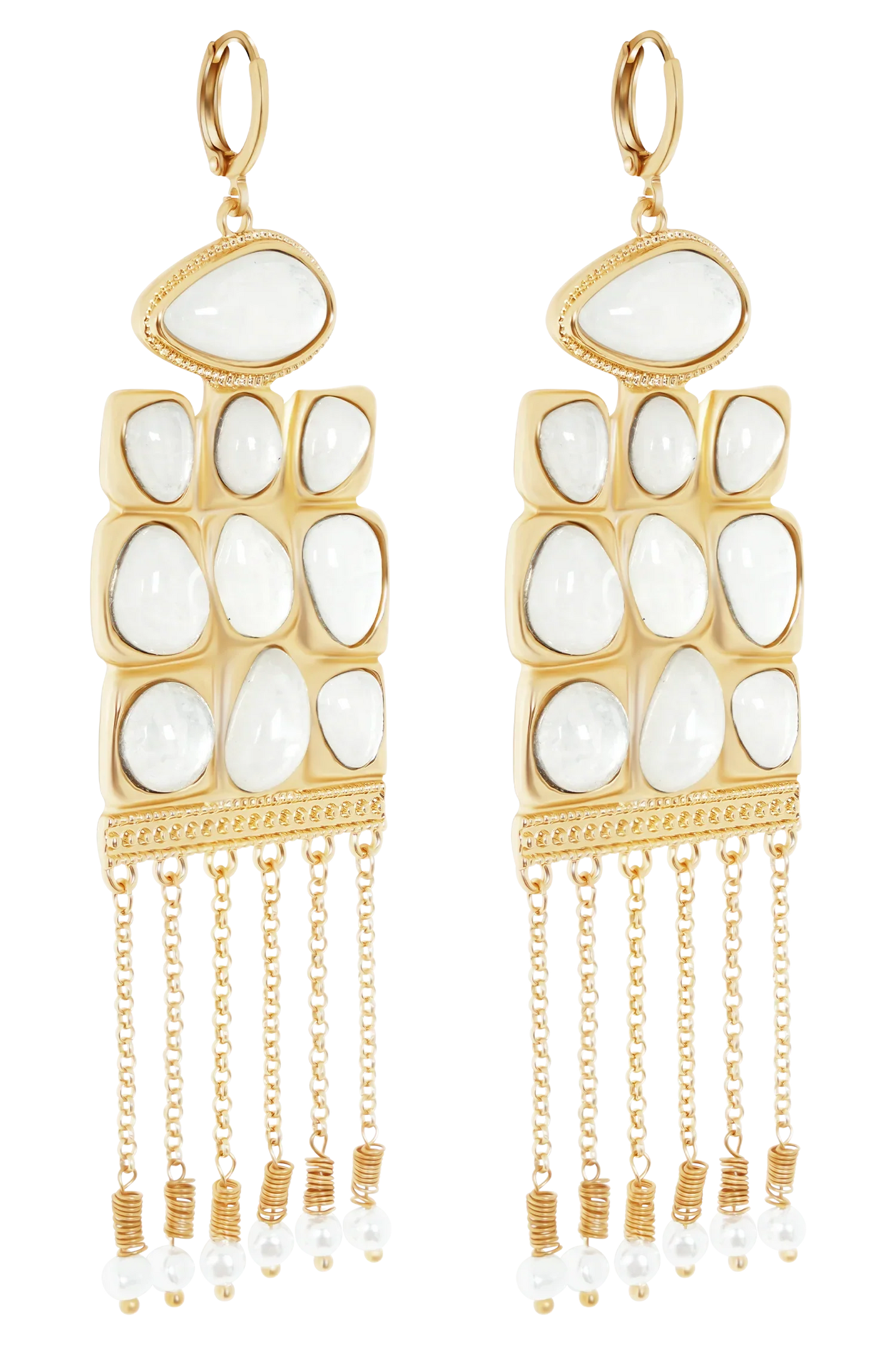 Annika Horizontal Resin Drop Earrings Gold