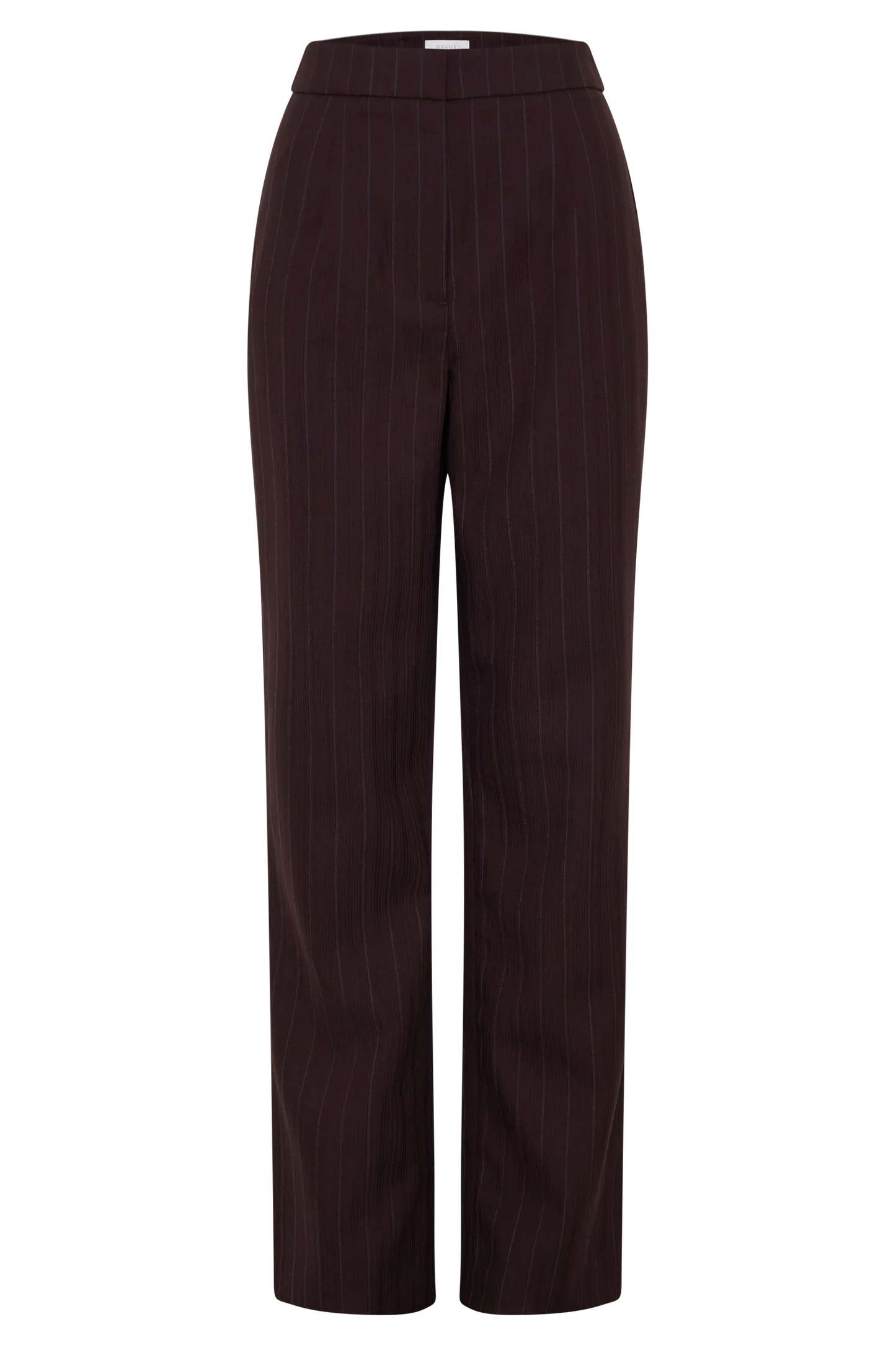 Agatha Straight Leg Suiting Pants Plum Pinstripe