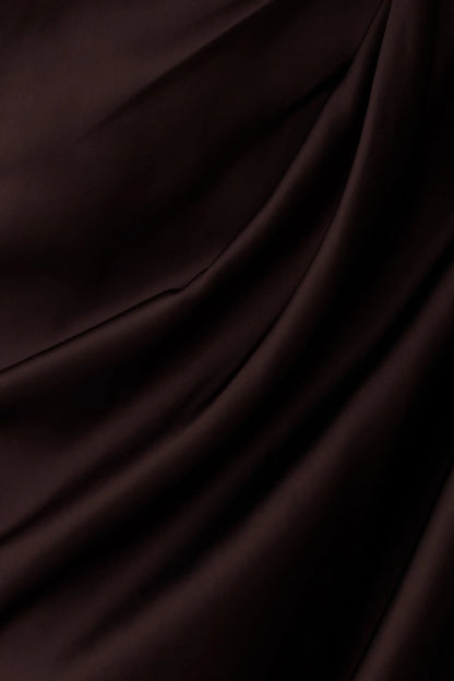 Aveline Draped Halter Midi Dress Dark Chocolate