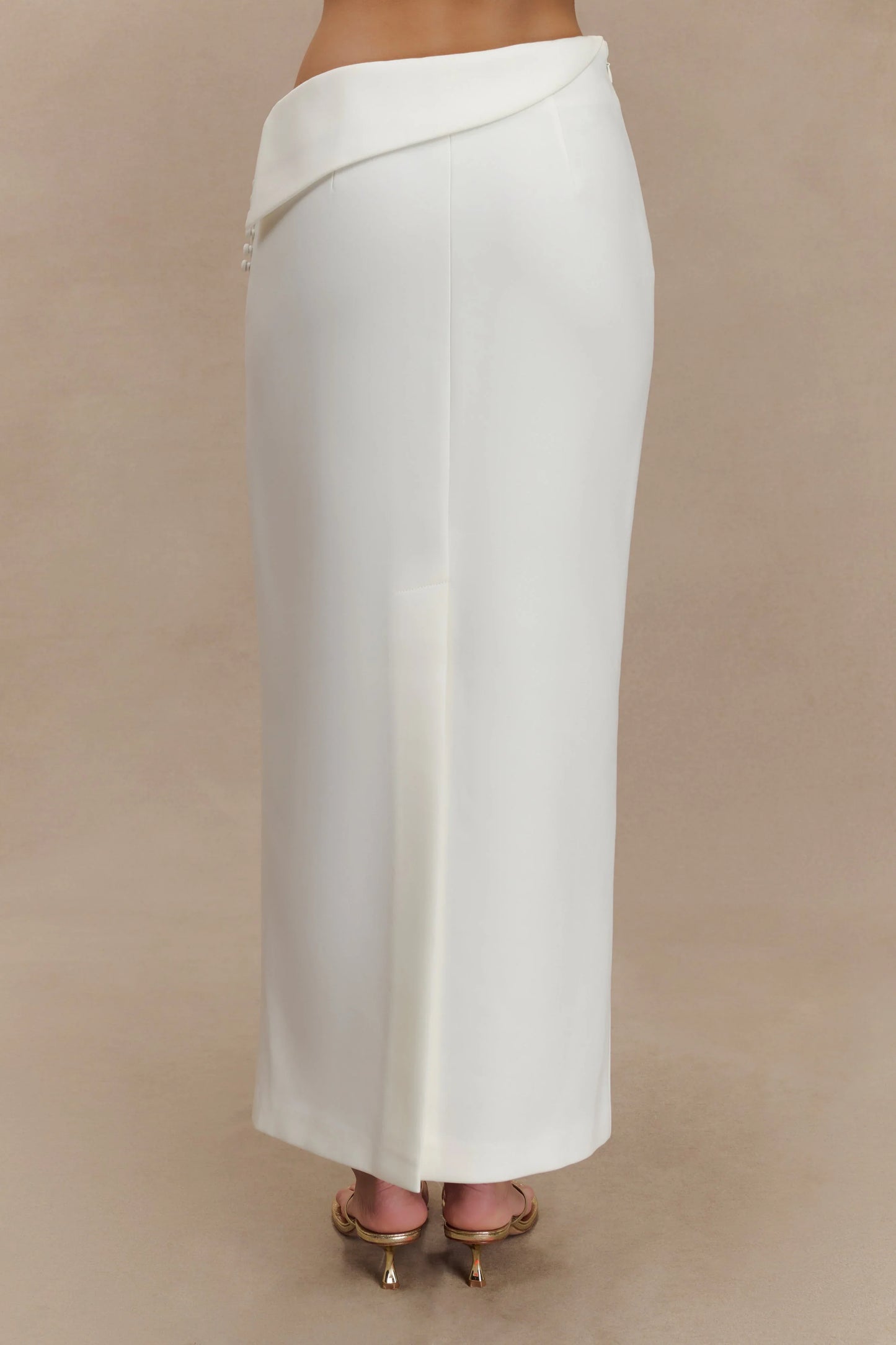 Astrid Suiting Midi Skirt White