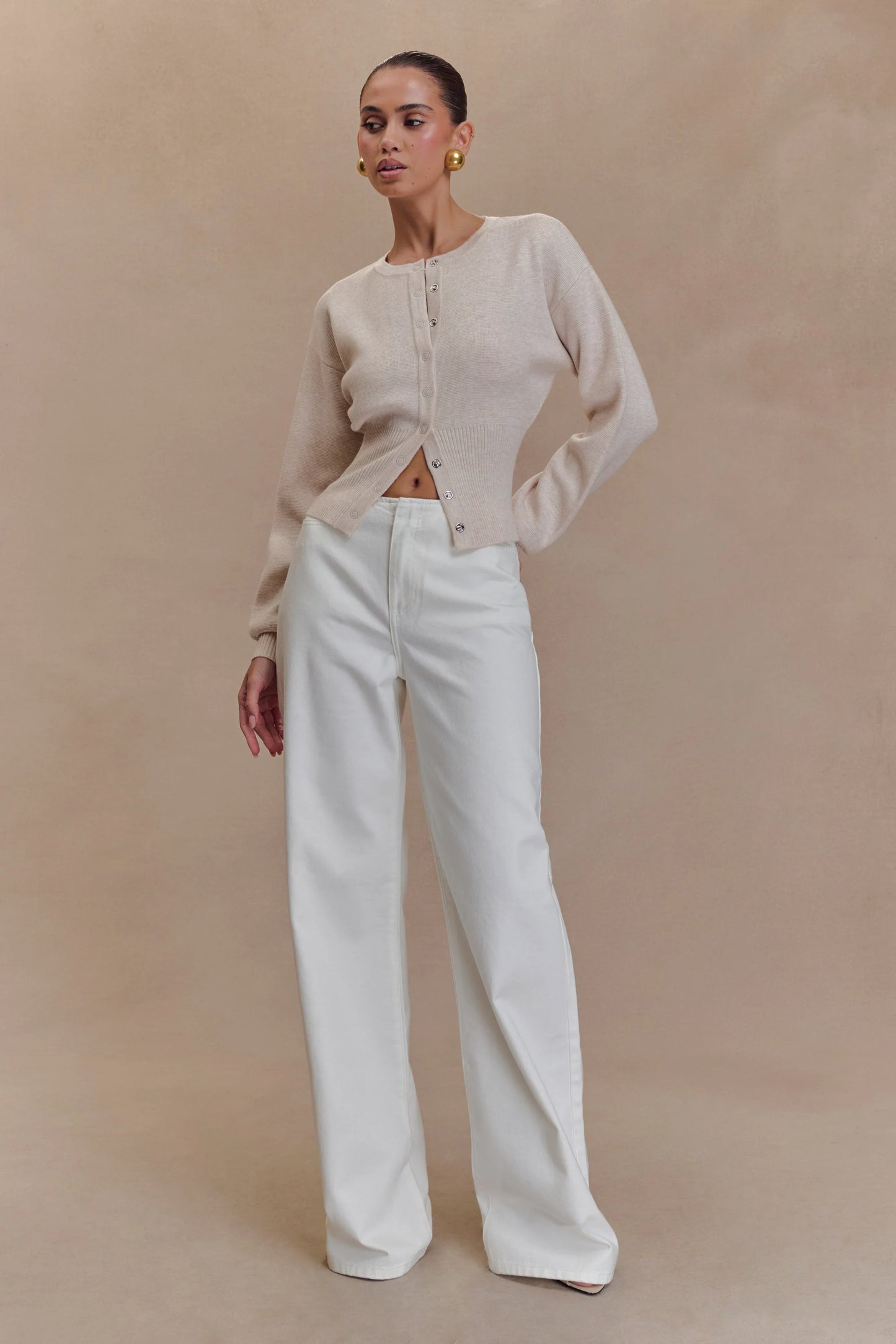 Caitlin Mid Rise Denim Jeans White