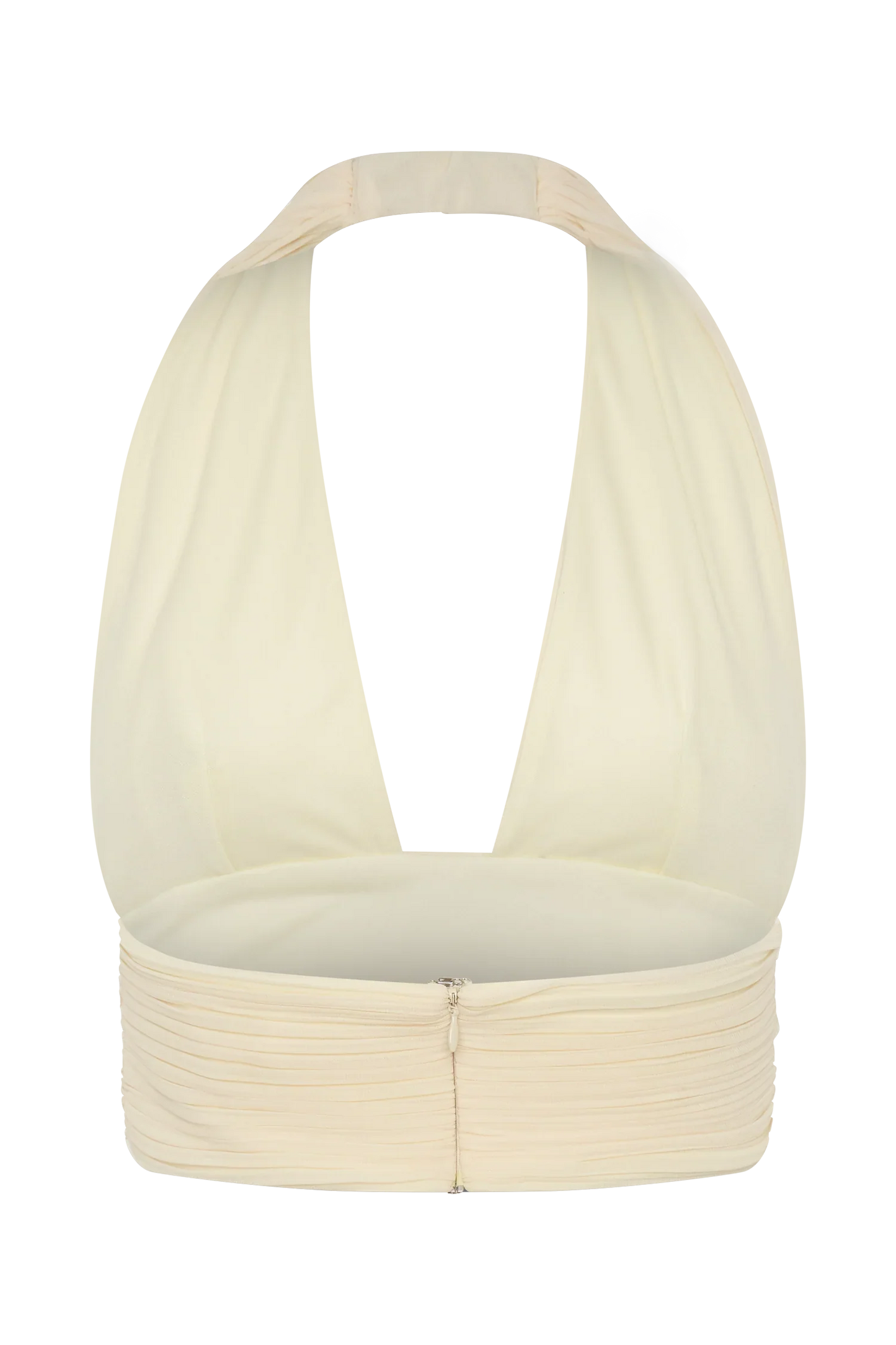 Amaris Sleeveless Plisse Halter Top Lemon