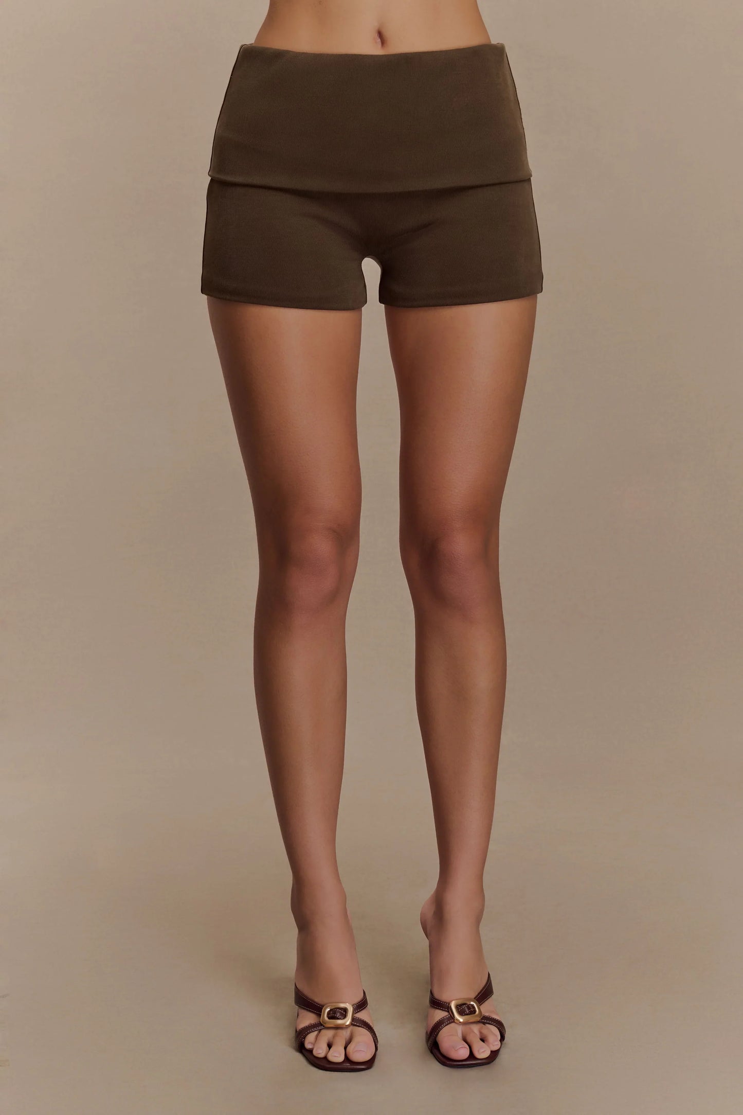 Birdie Fold Over Shorts Chocolate