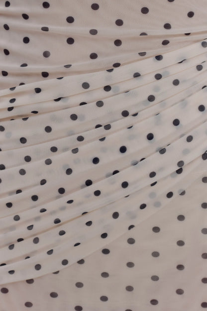 Adrienne One Shoulder Mesh Mini Dress Polka Dot