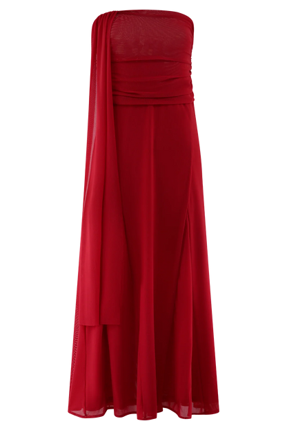 Arna Mesh Maxi Skirt Ruby