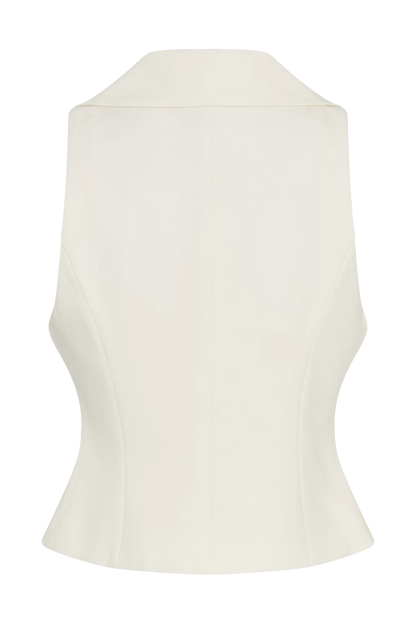 Alix Mixed Button Vest Ivory