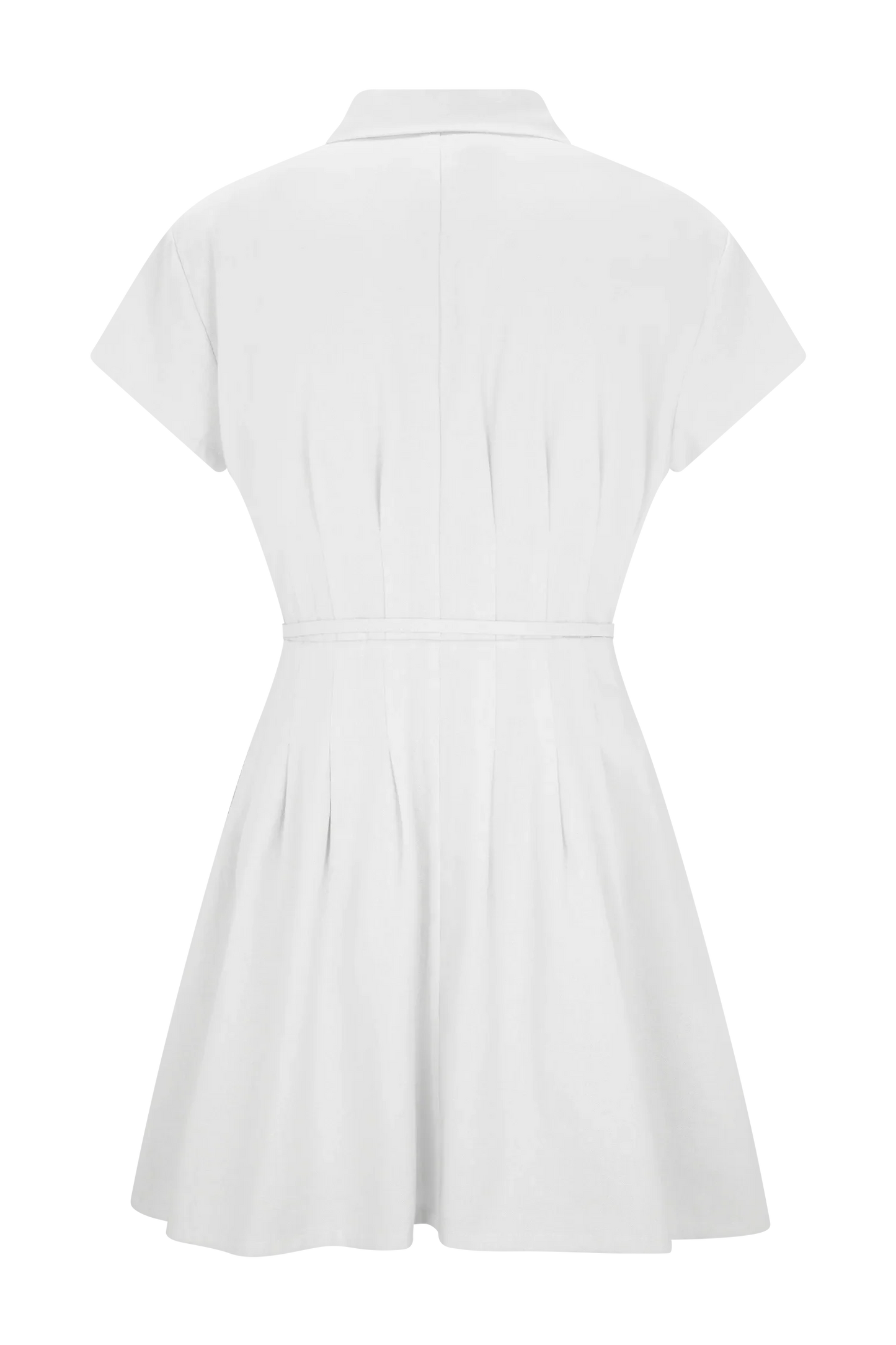 Aysha Buttoned Linen Mini Dress White