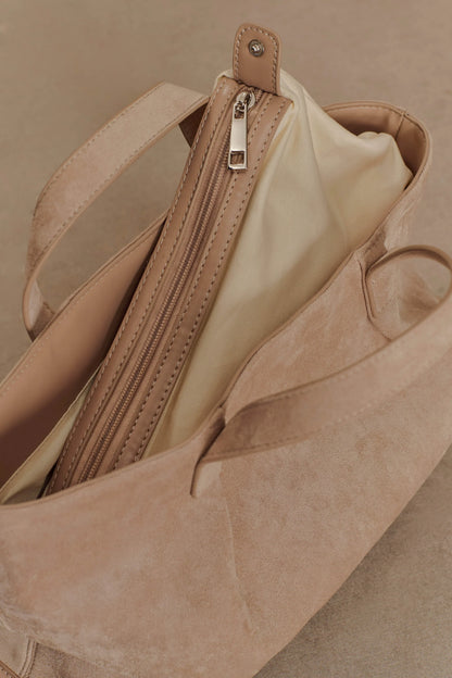 Baylor Faux Suede Bag Natural