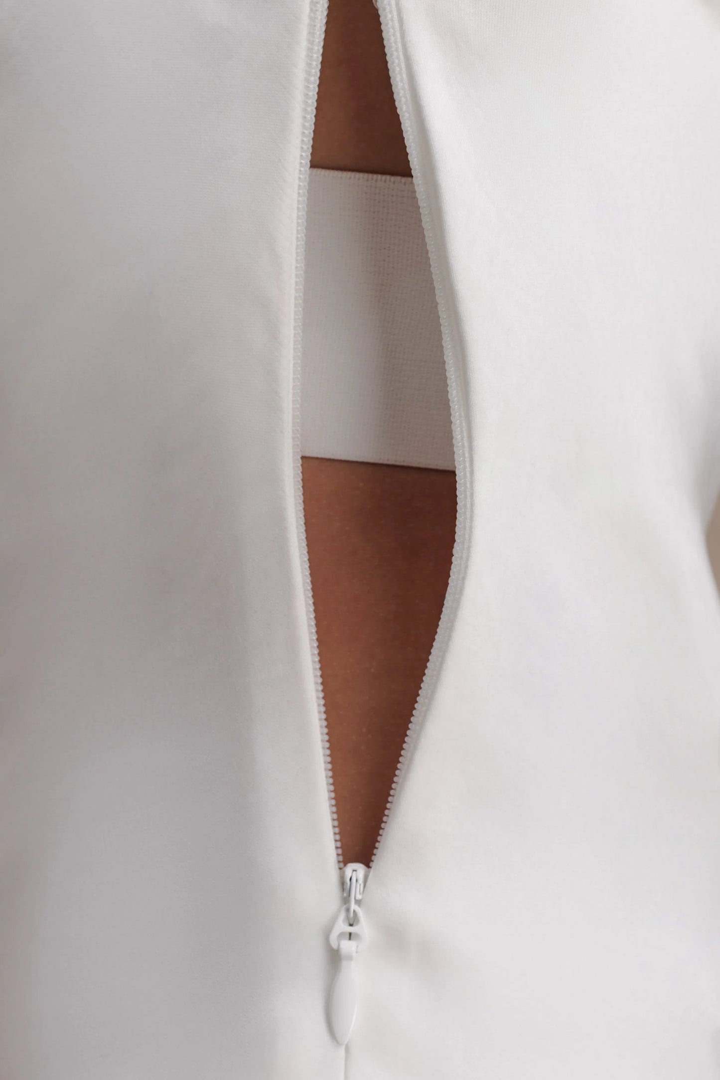 Ashley Cowl Neck Lace And Satin Maxi Dress Ivory