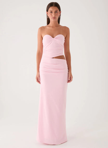 Carella Strapless Maxi Dress - Pink