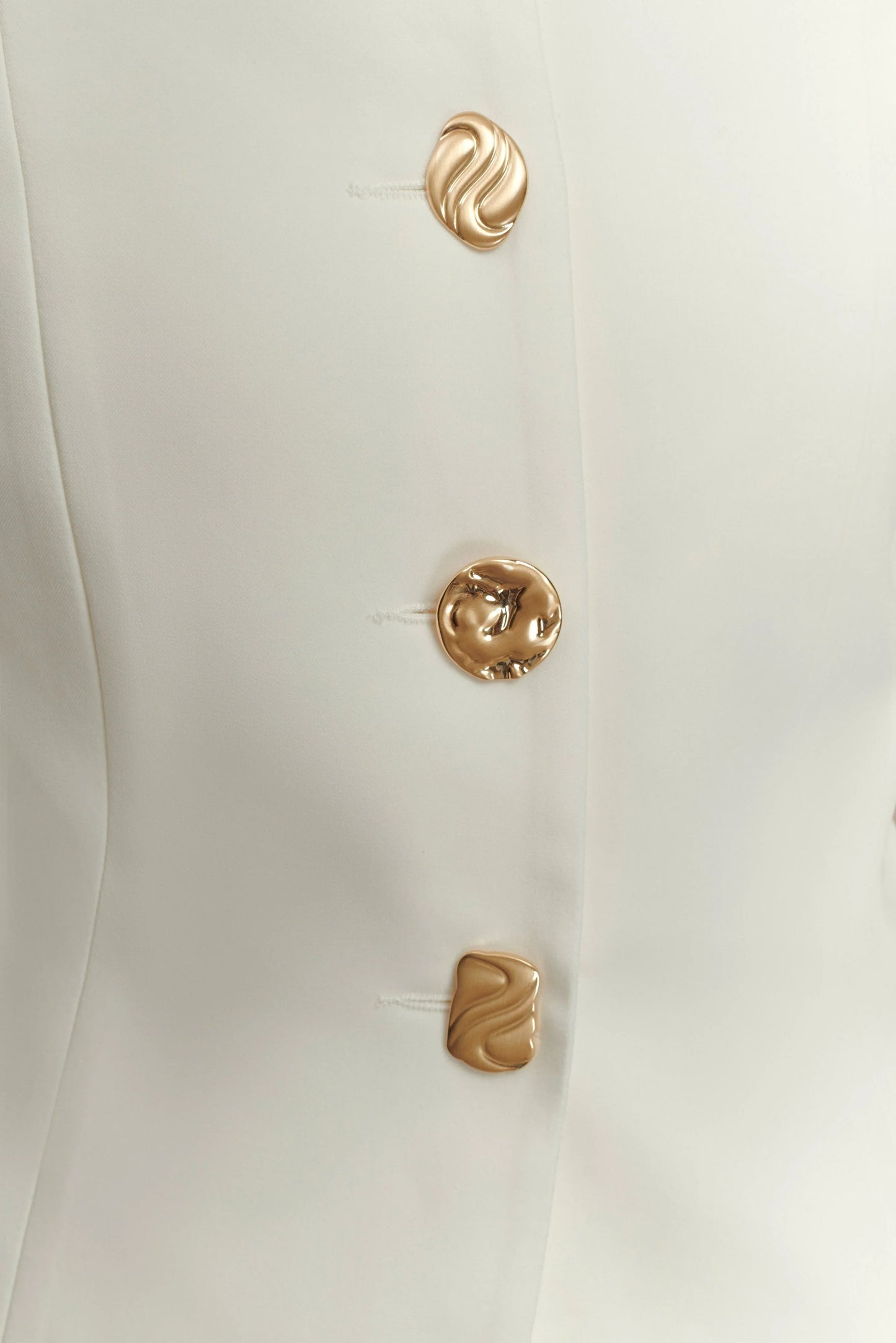 Asia Mixed Button Blazer Ivory