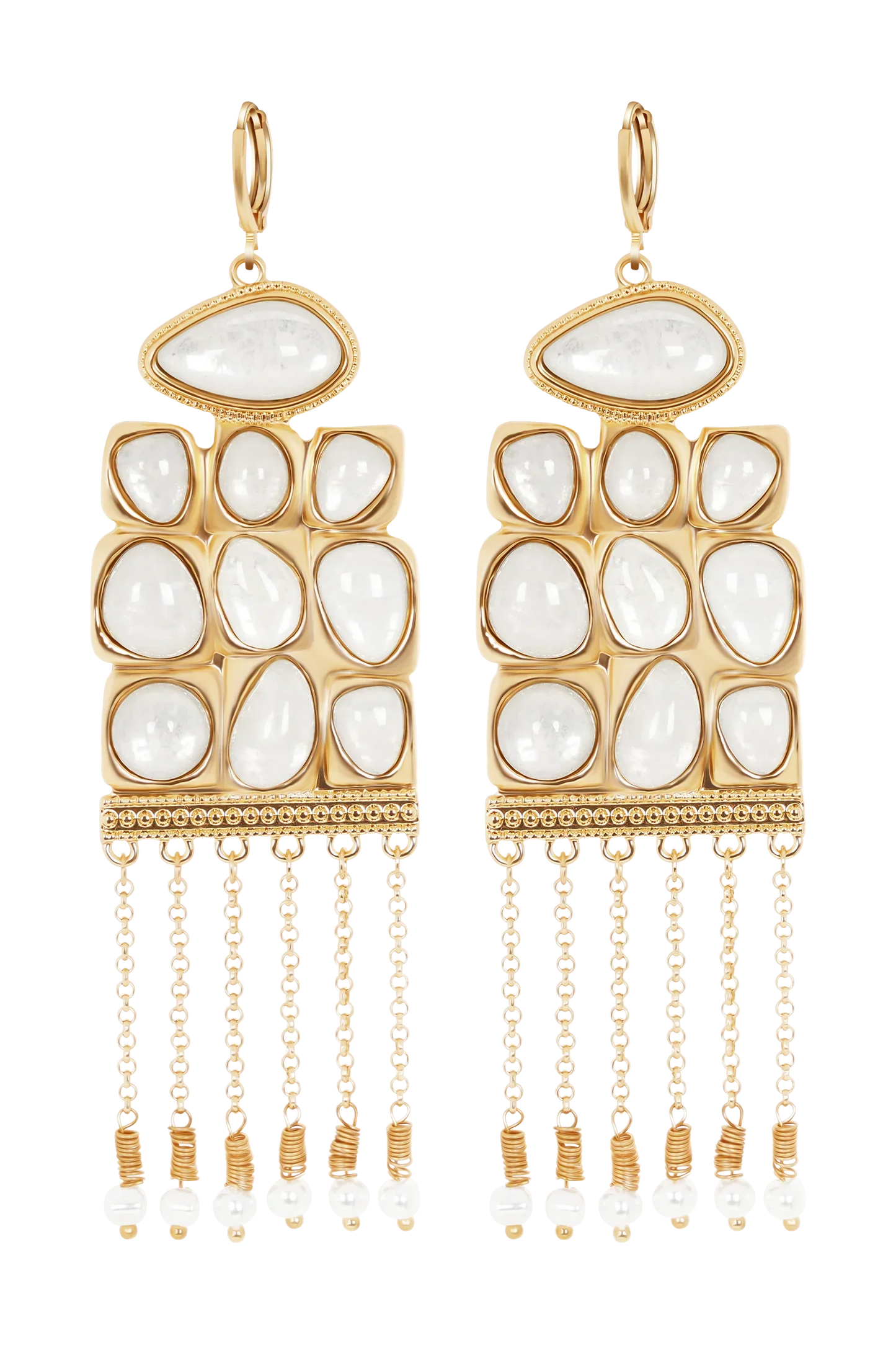 Annika Horizontal Resin Drop Earrings Gold