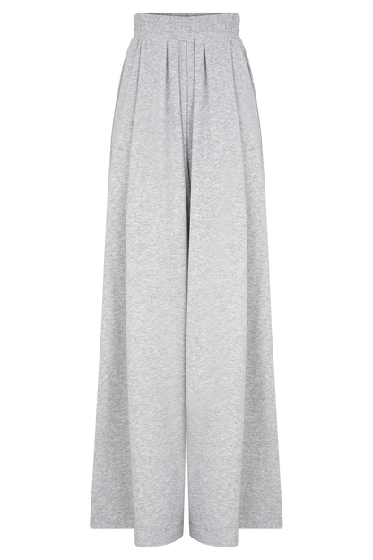 Aspen Gathered Wide Leg Jogger Light Grey Marle