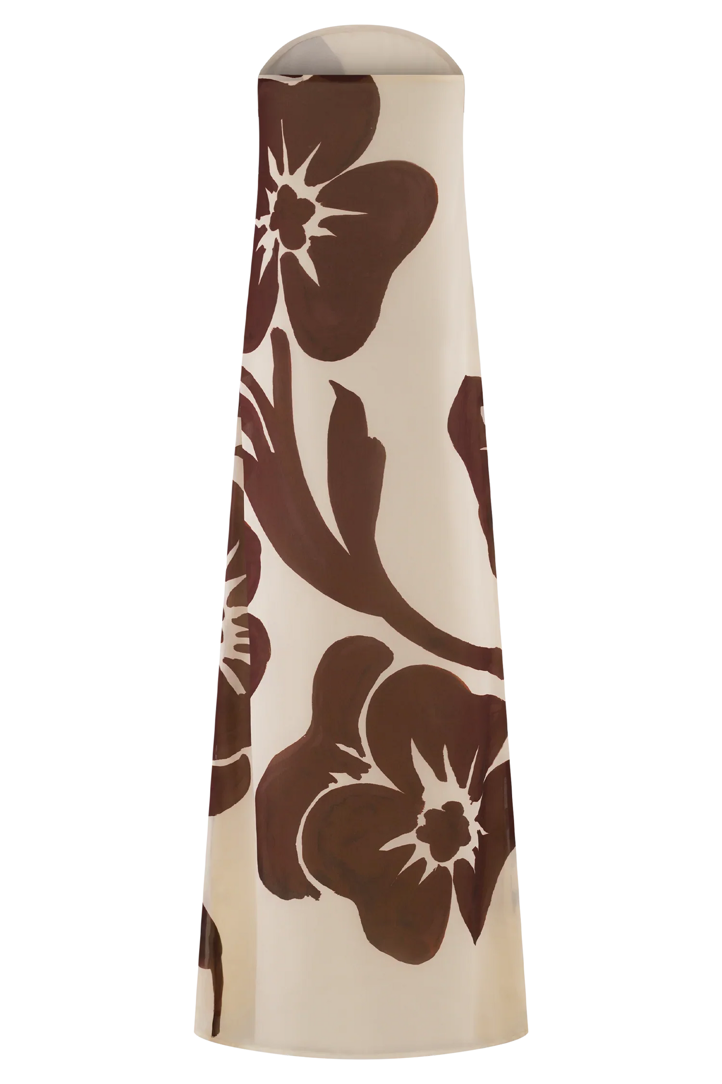 Amaya Strapless Chiffon Maxi Dress Brown Deco Fleur Print