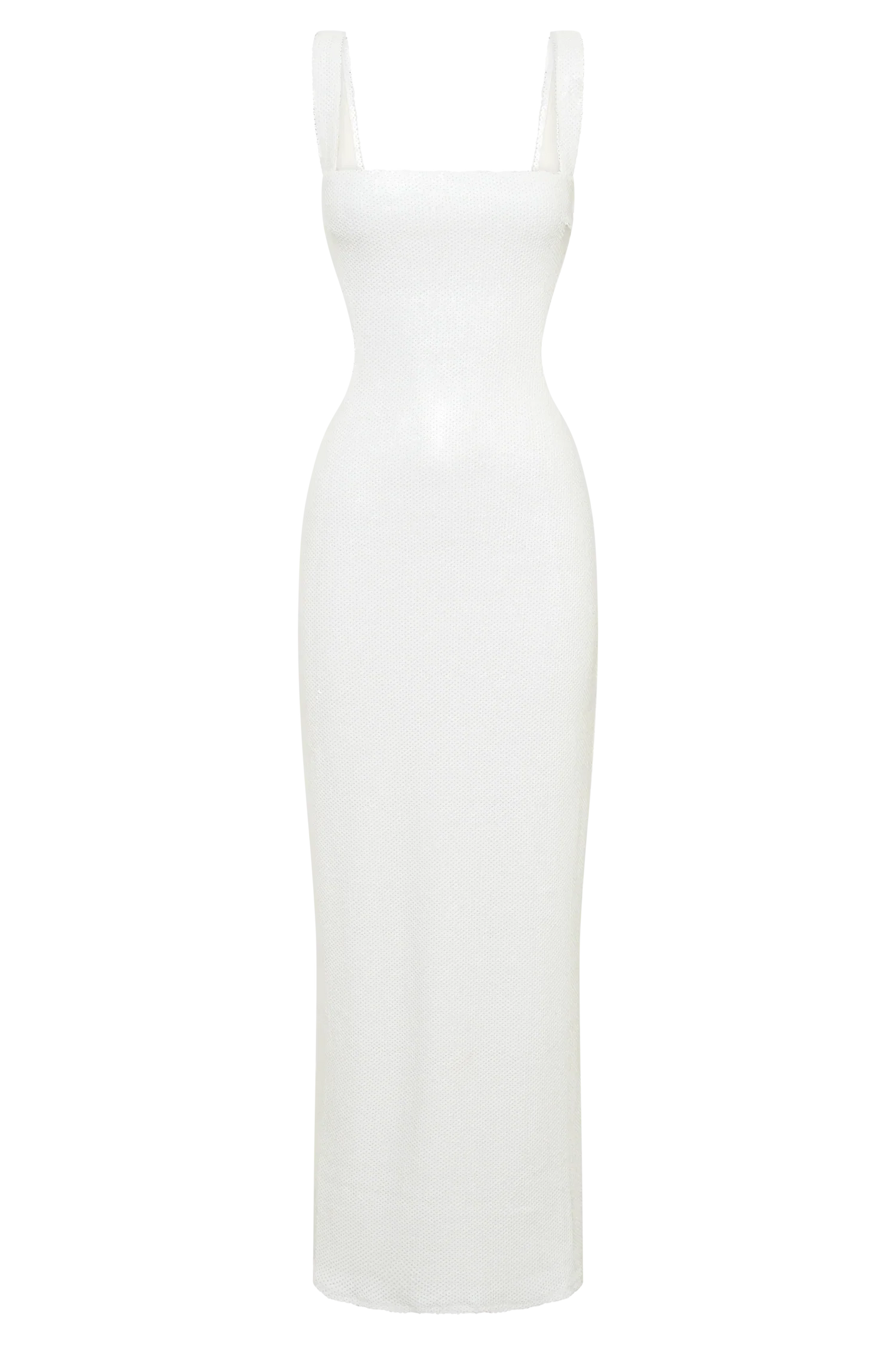 Adoria Sequin Cut Out Maxi Dress White