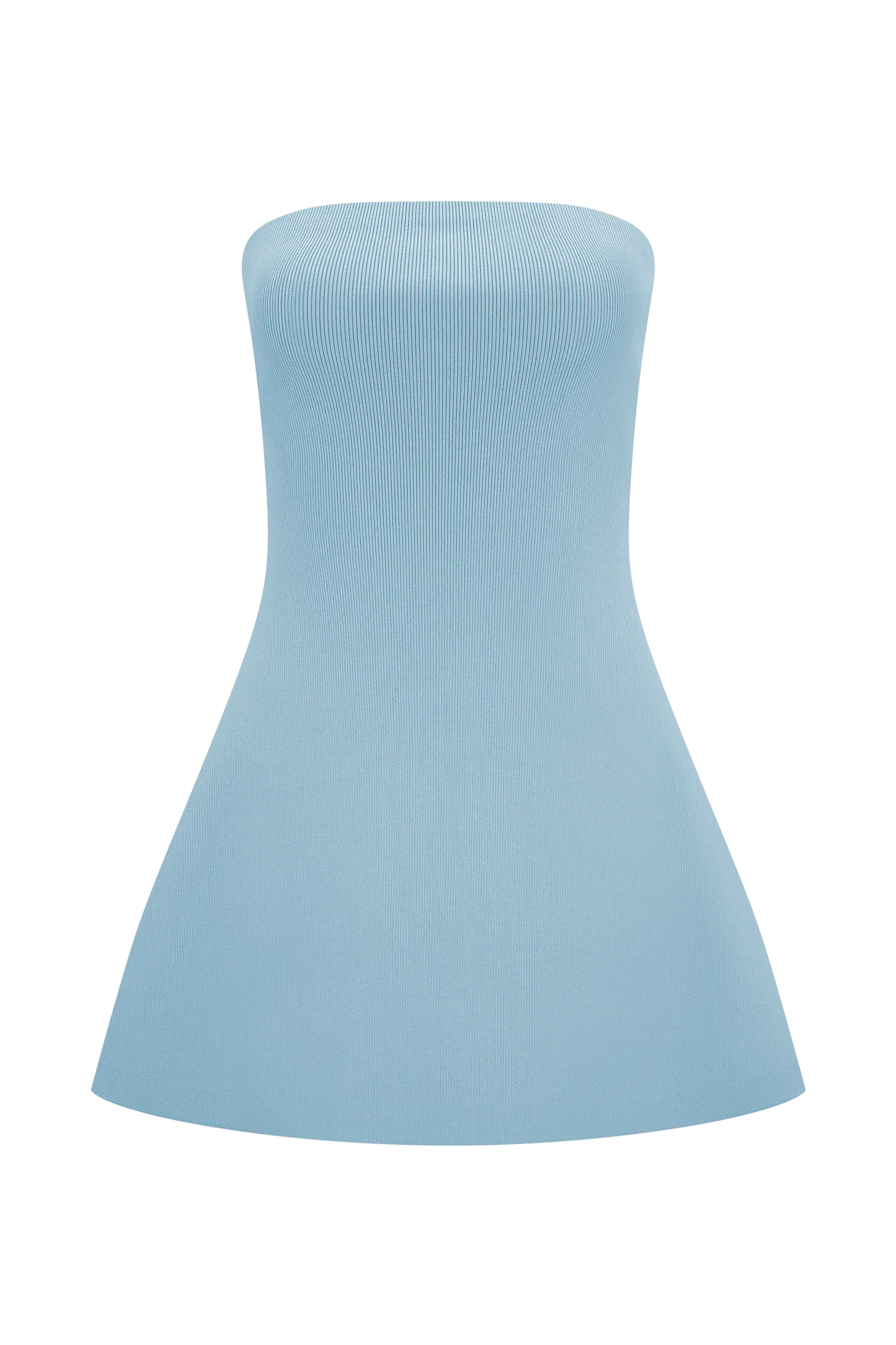 Anette Bandage Knit Strapless Top Sky Blue