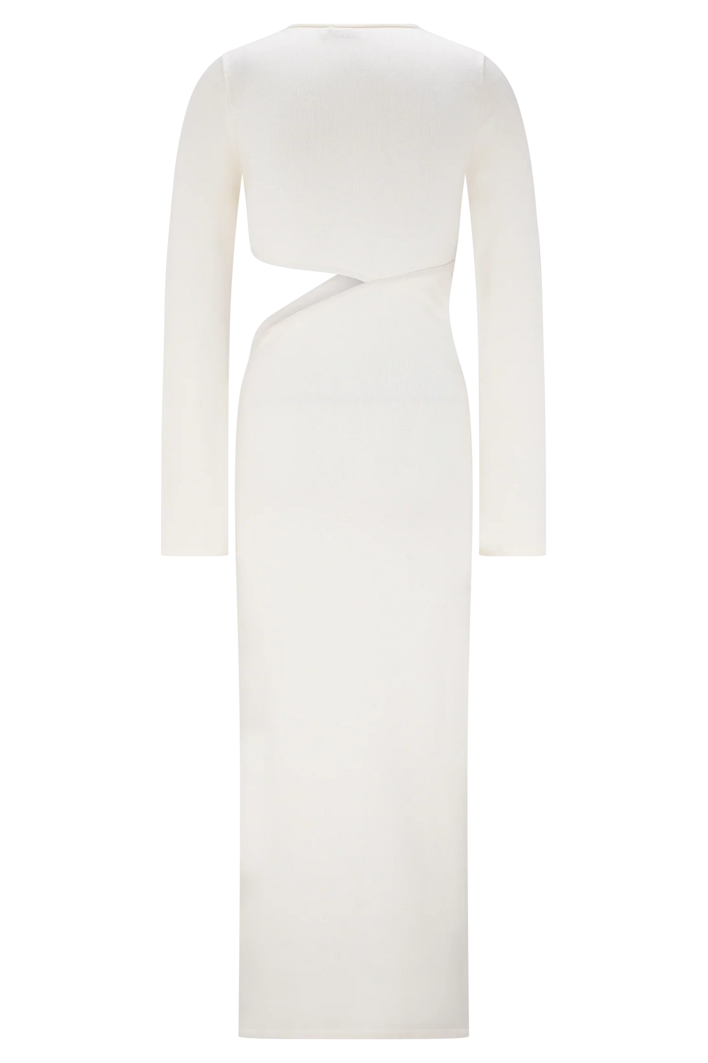 Azariah Long Sleeve Knit Midi Dress Ivory