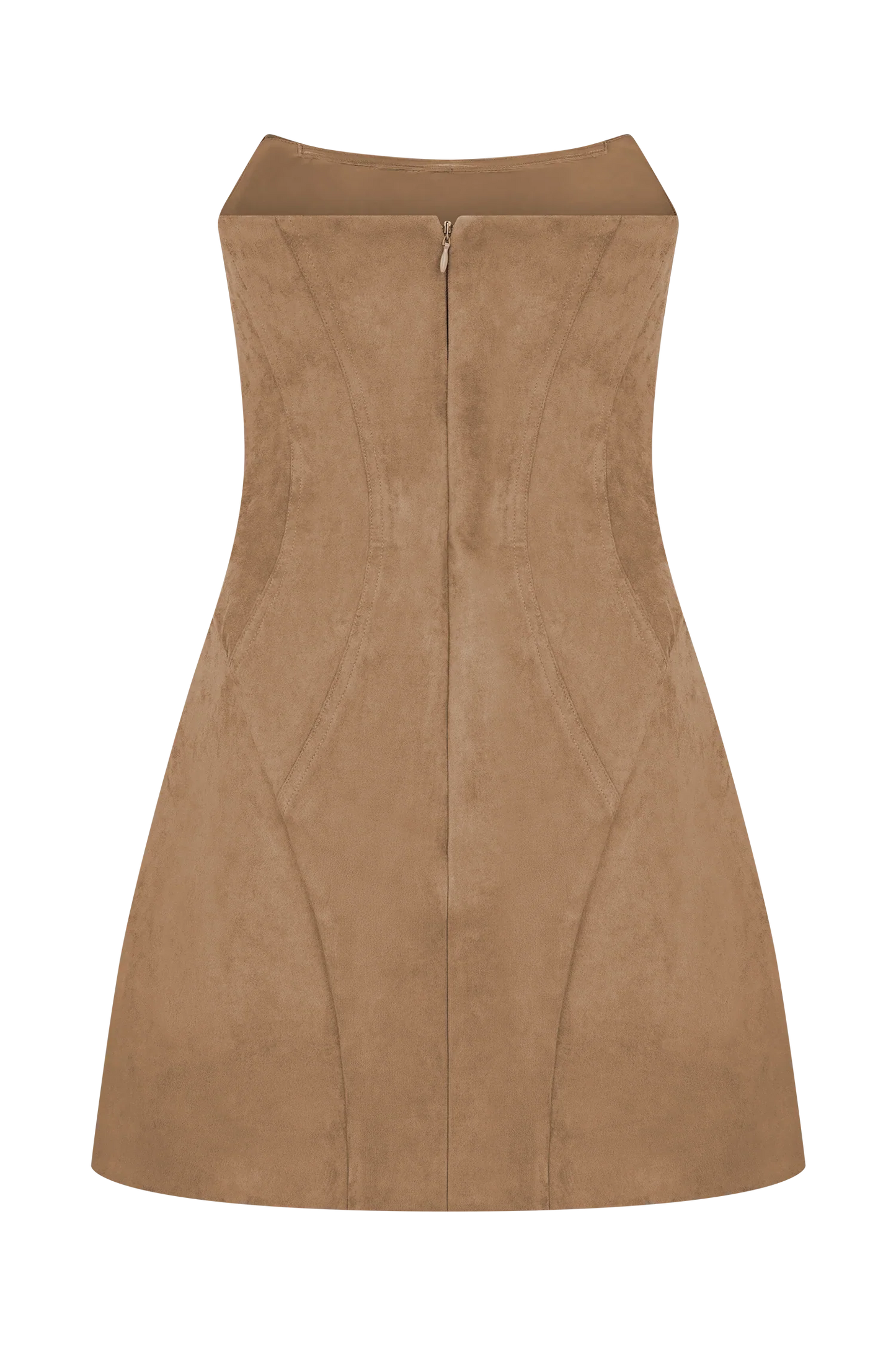 Andy Faux Suede Mini Dress Camel