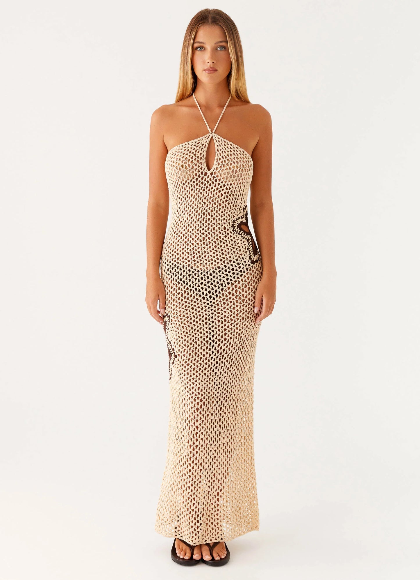 Aster Crochet Maxi Dress Pastel Yellow