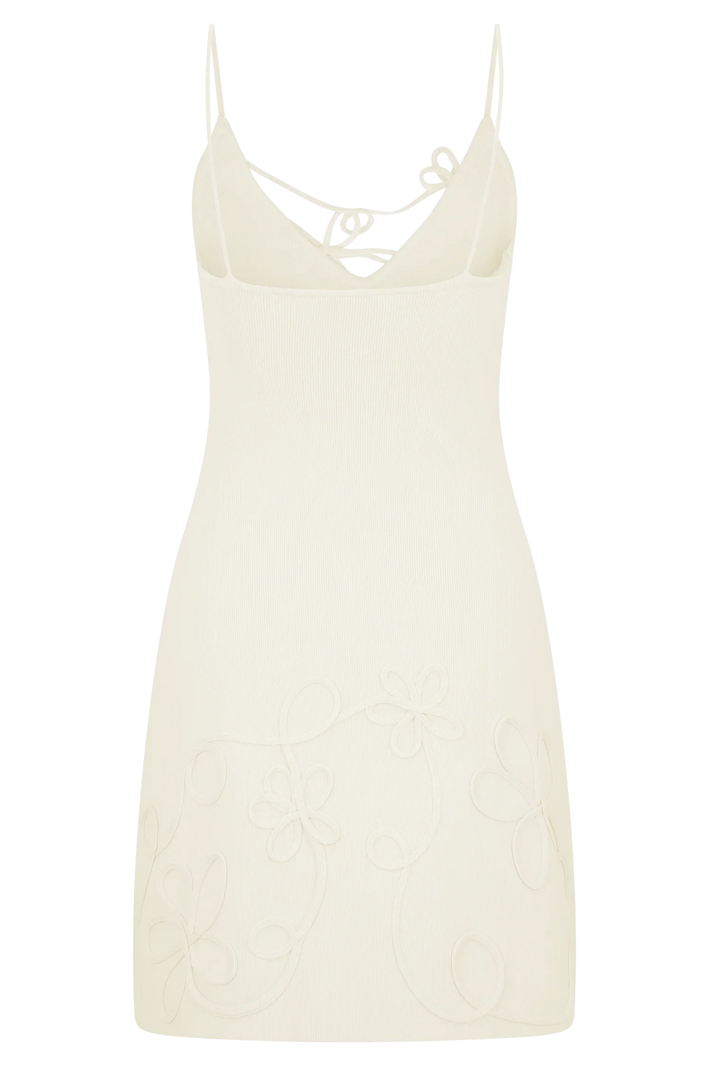 Brullo Embroidery Knit Mini Dress Ivory