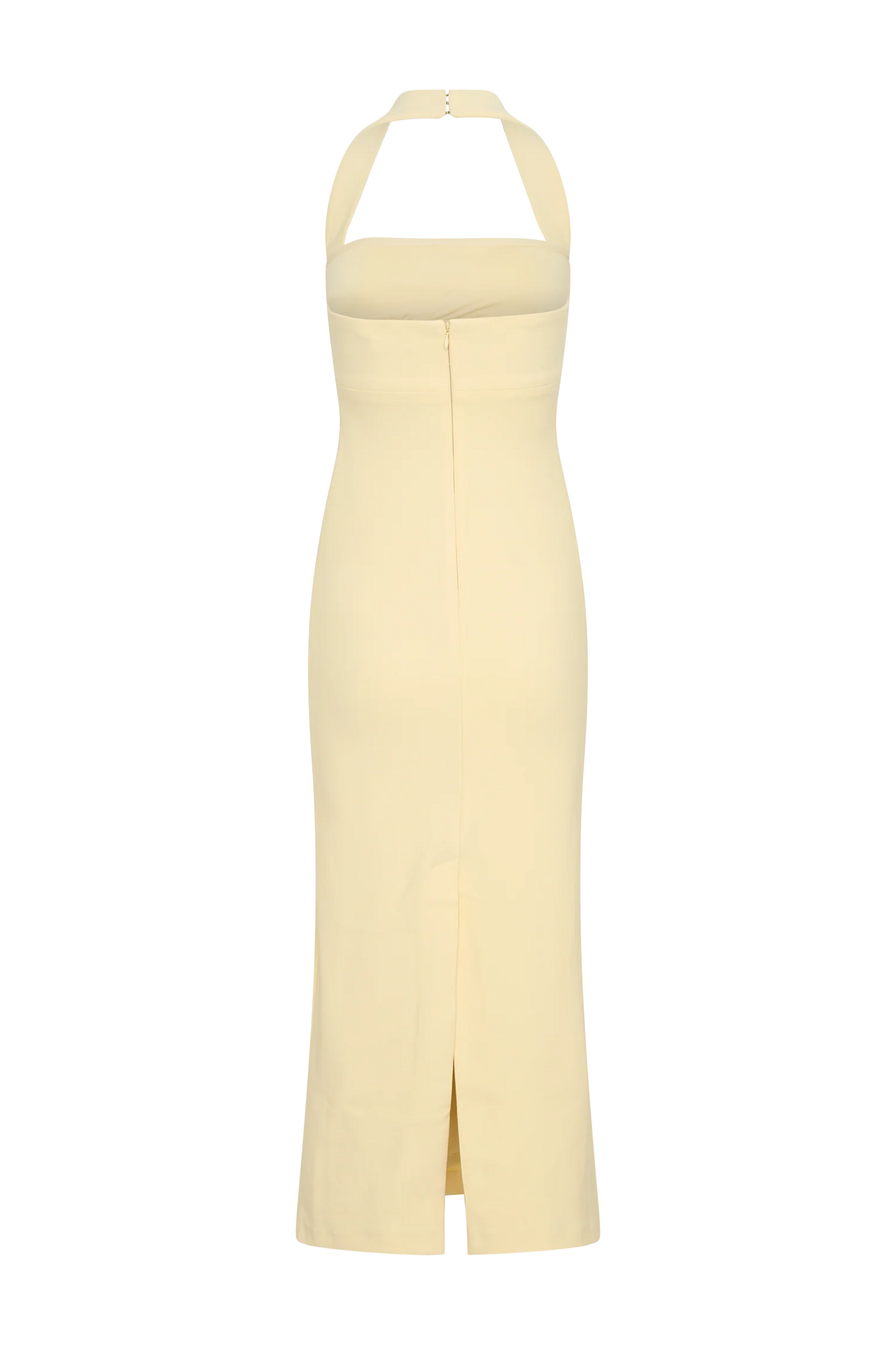 Amelita Suiting Halter Midi Dress Pale Lemon