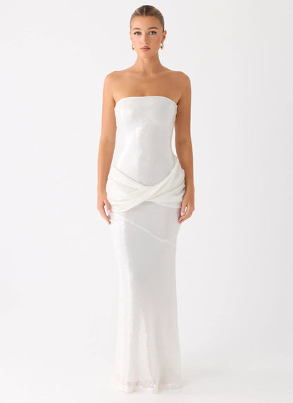 Anticipating Sequin Maxi Dress White