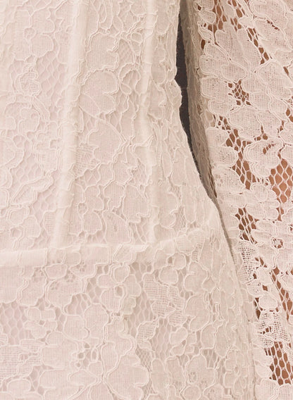 Already Know Lace Long Sleeve Mini Dress White