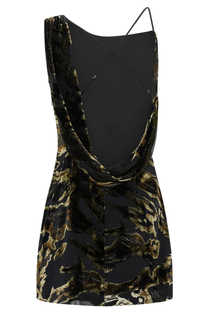 Ayana Cross Back Mini Dress Velvet Burnout