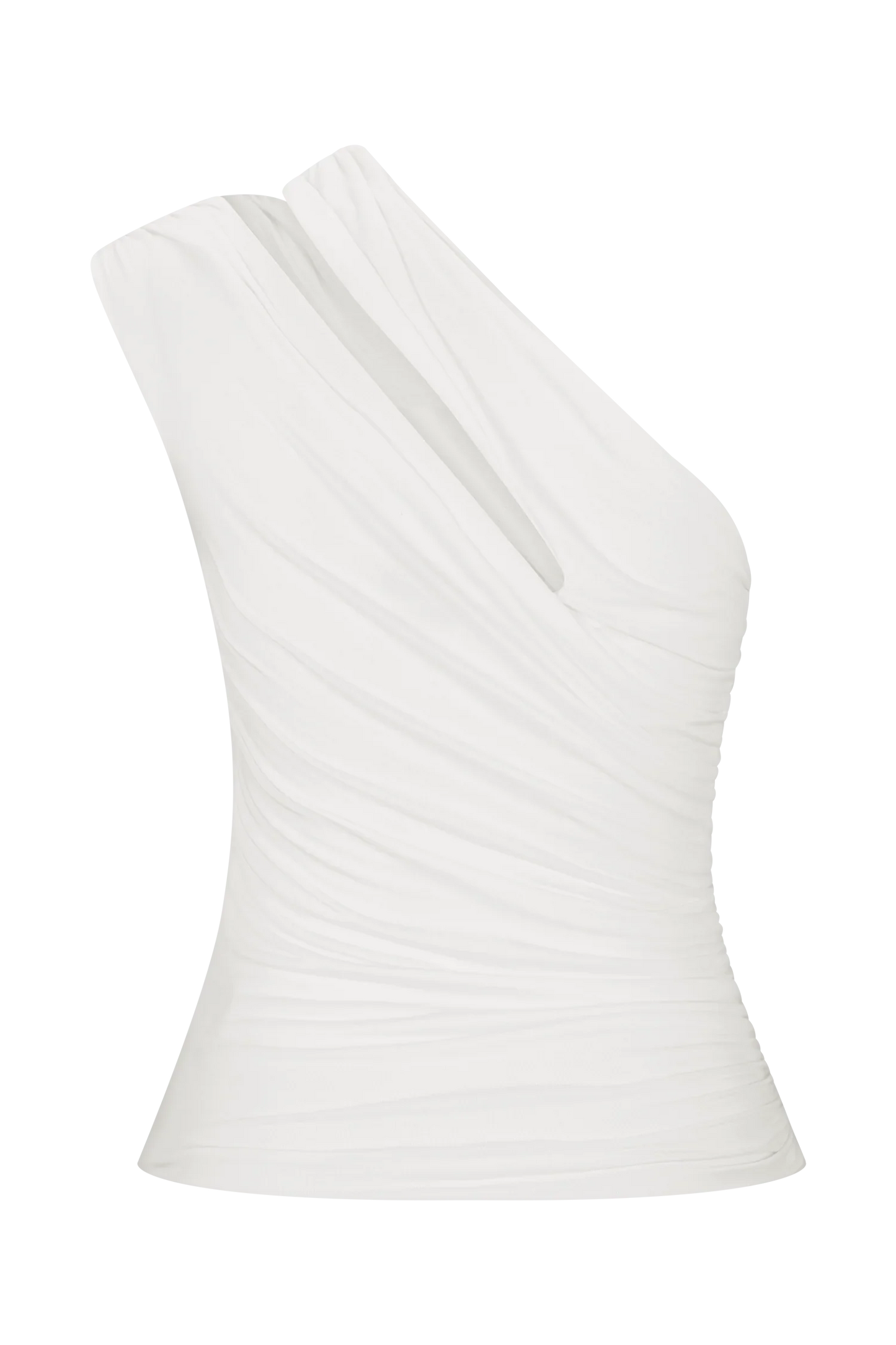 Anna One Shoulder Modal Top White