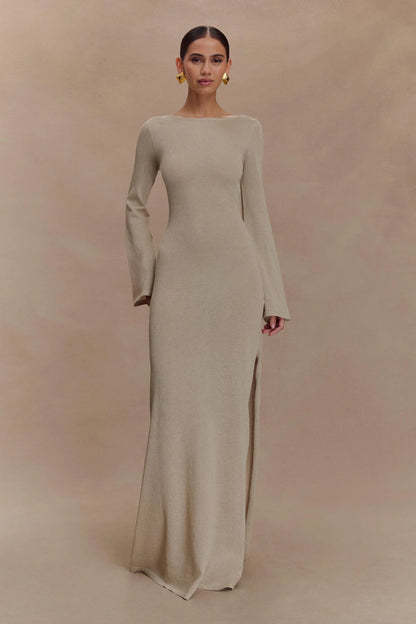 Atticus Knit Maxi Dress With Sequin Gold