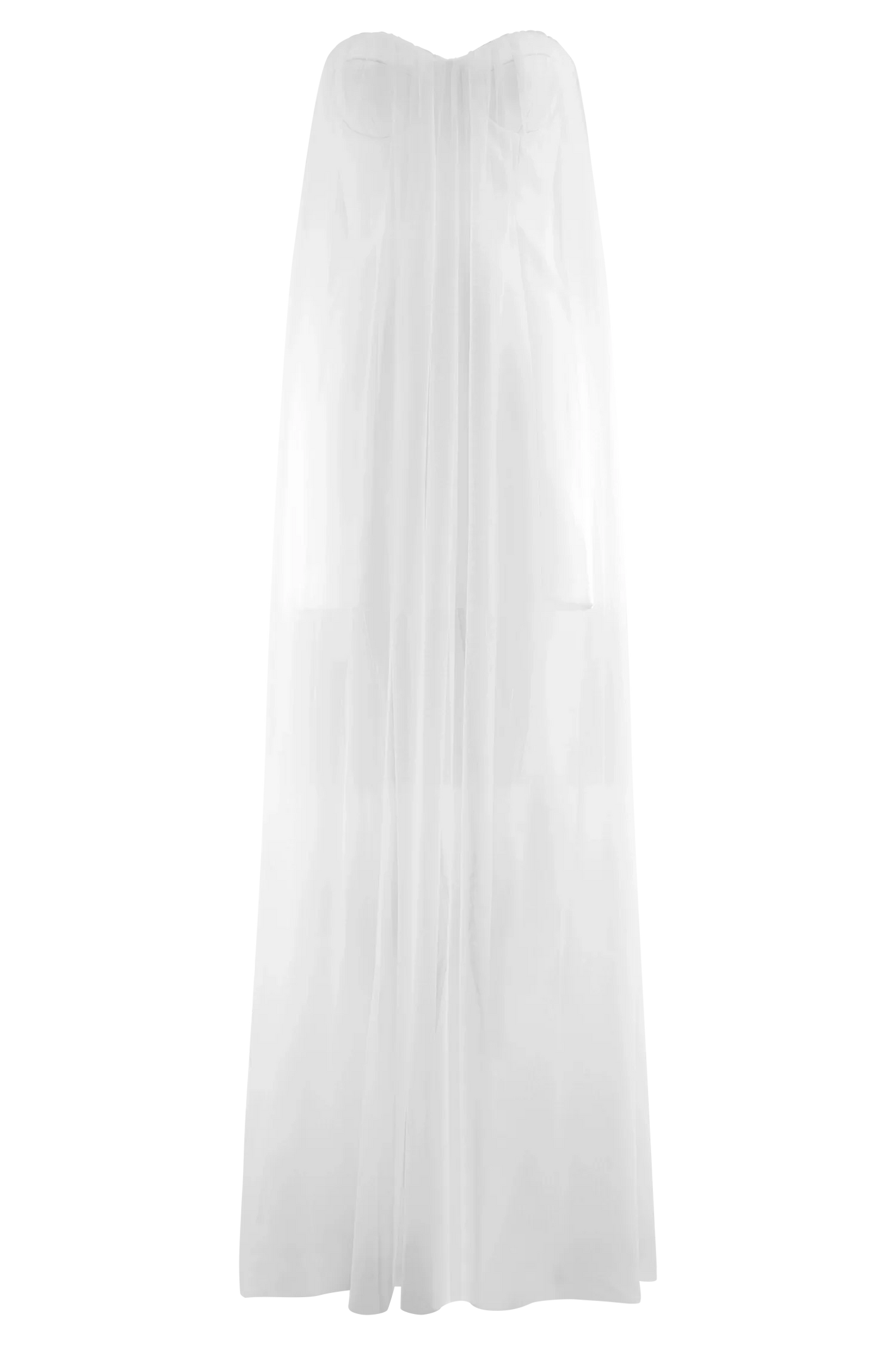 Bettany Chiffon Strapless Maxi Dress White