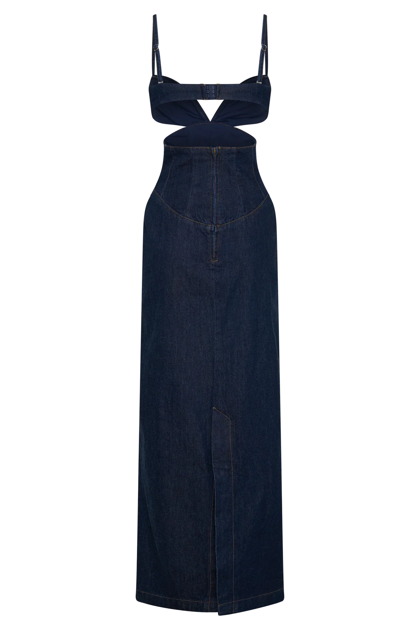 Amila Denim Cupped Maxi Dress Indigo Blue